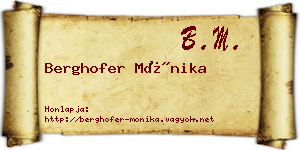 Berghofer Mónika névjegykártya